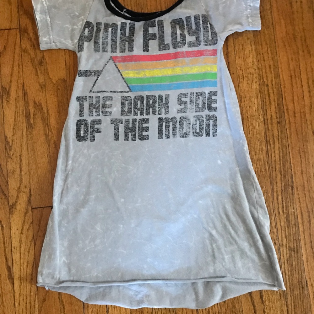 Custom upcycled Pink Floyd hi/low dress